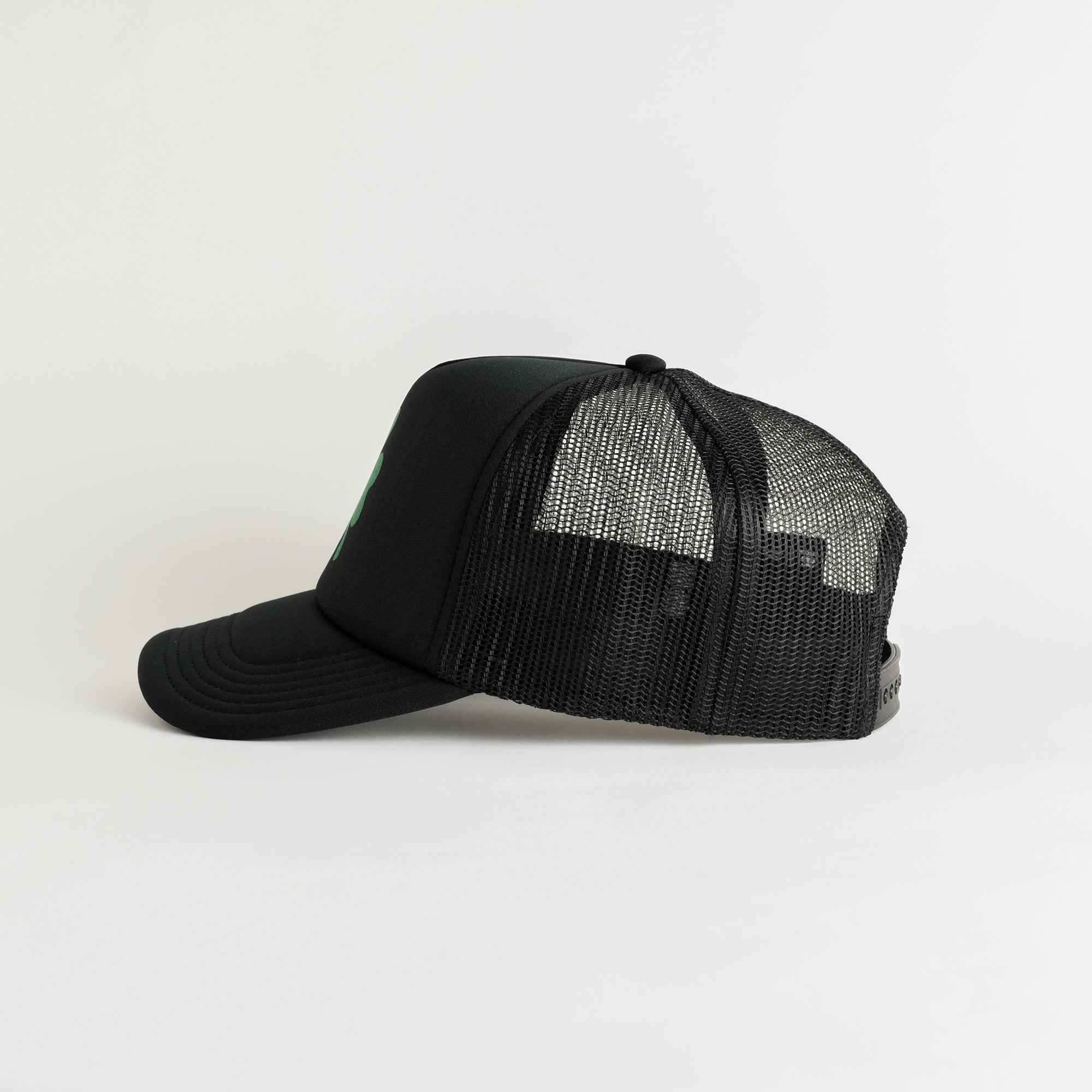 St. Patrick's Day 4 Leaf Clover Recycled Trucker Hat - black