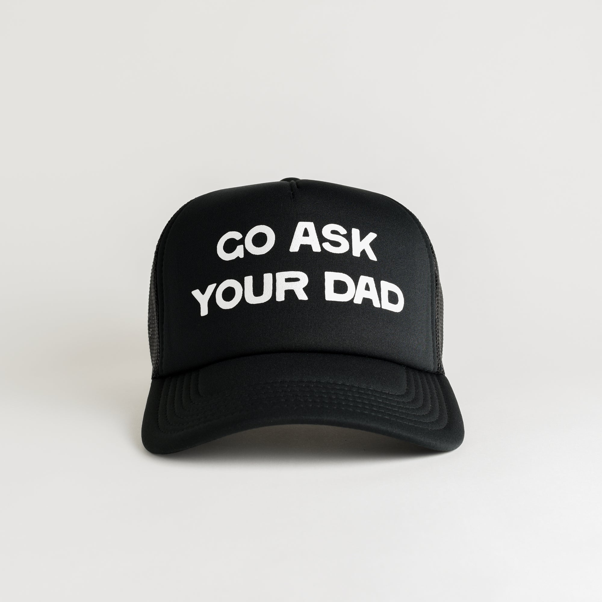 Go Ask Your Dad Recycled Trucker Hat - black