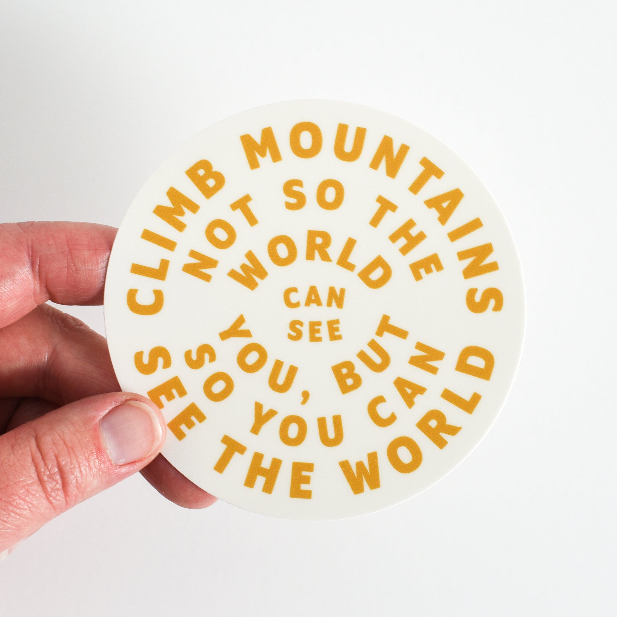 Climb Mountains Large Sticker - yellow