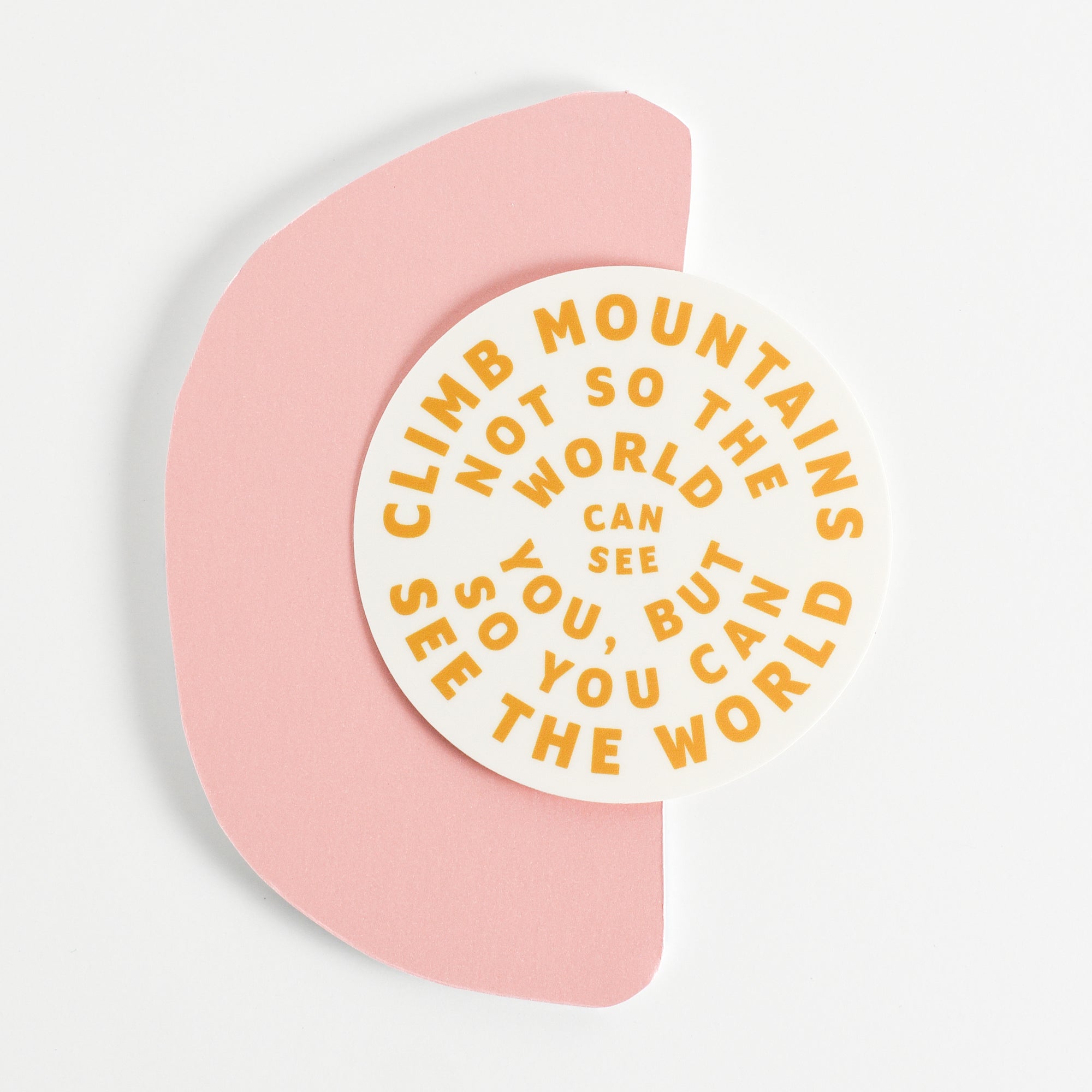 Climb Mountains Large Sticker - yellow