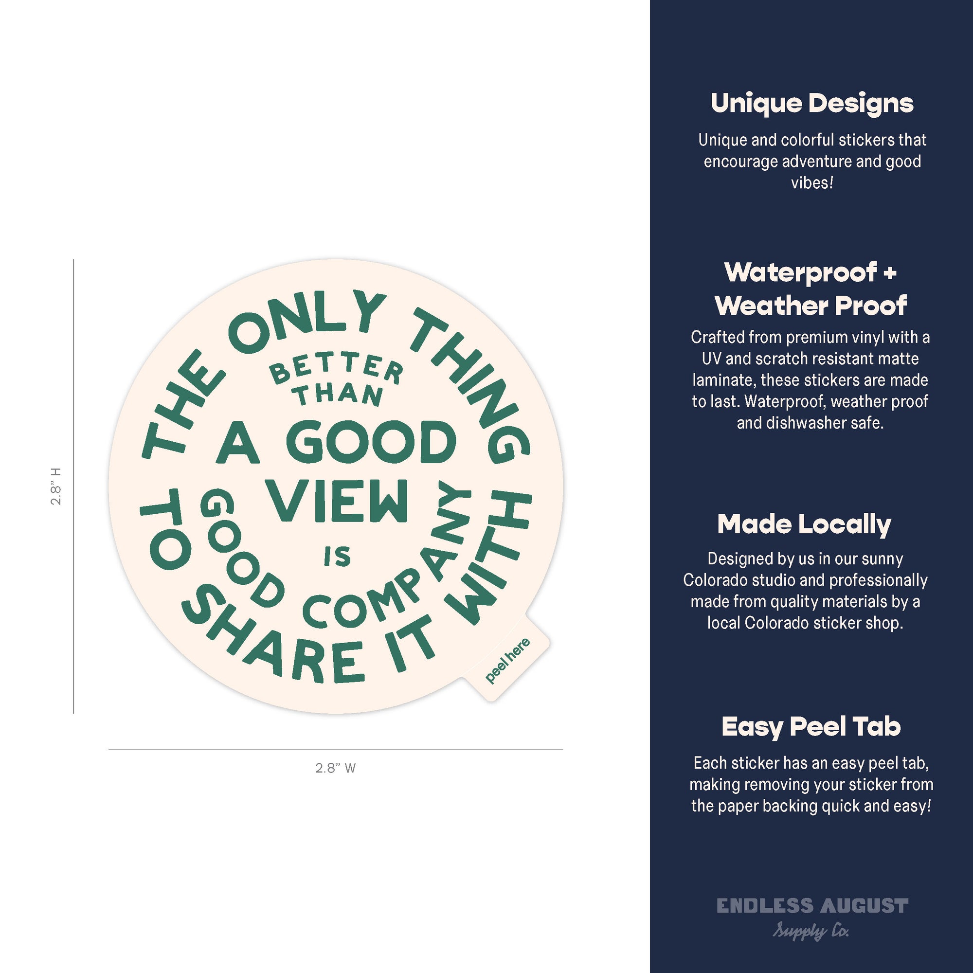 Good Views Sticker - green