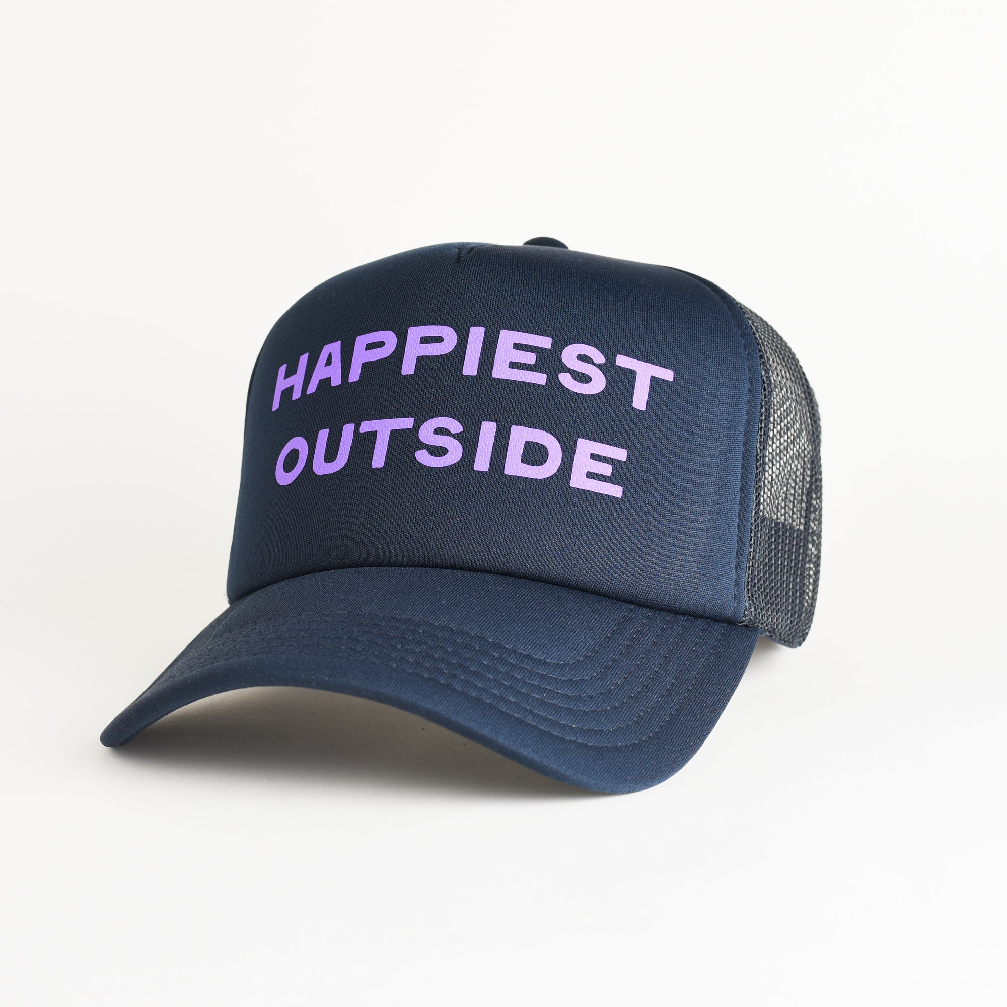 Happiest Outside Recycled Trucker Hat - navy
