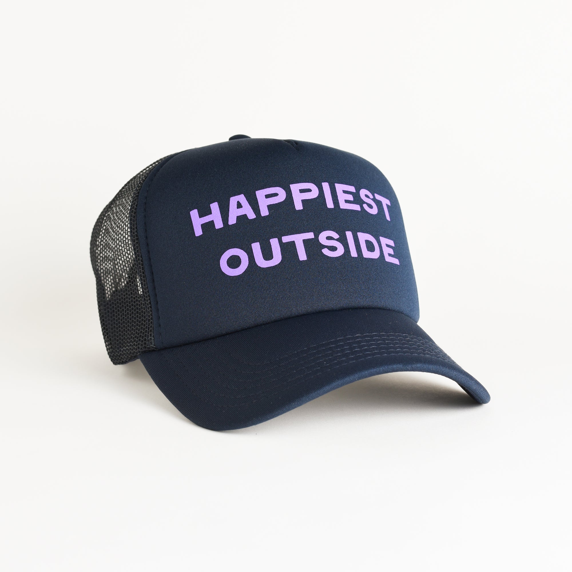 Happiest Outside Recycled Trucker Hat - navy