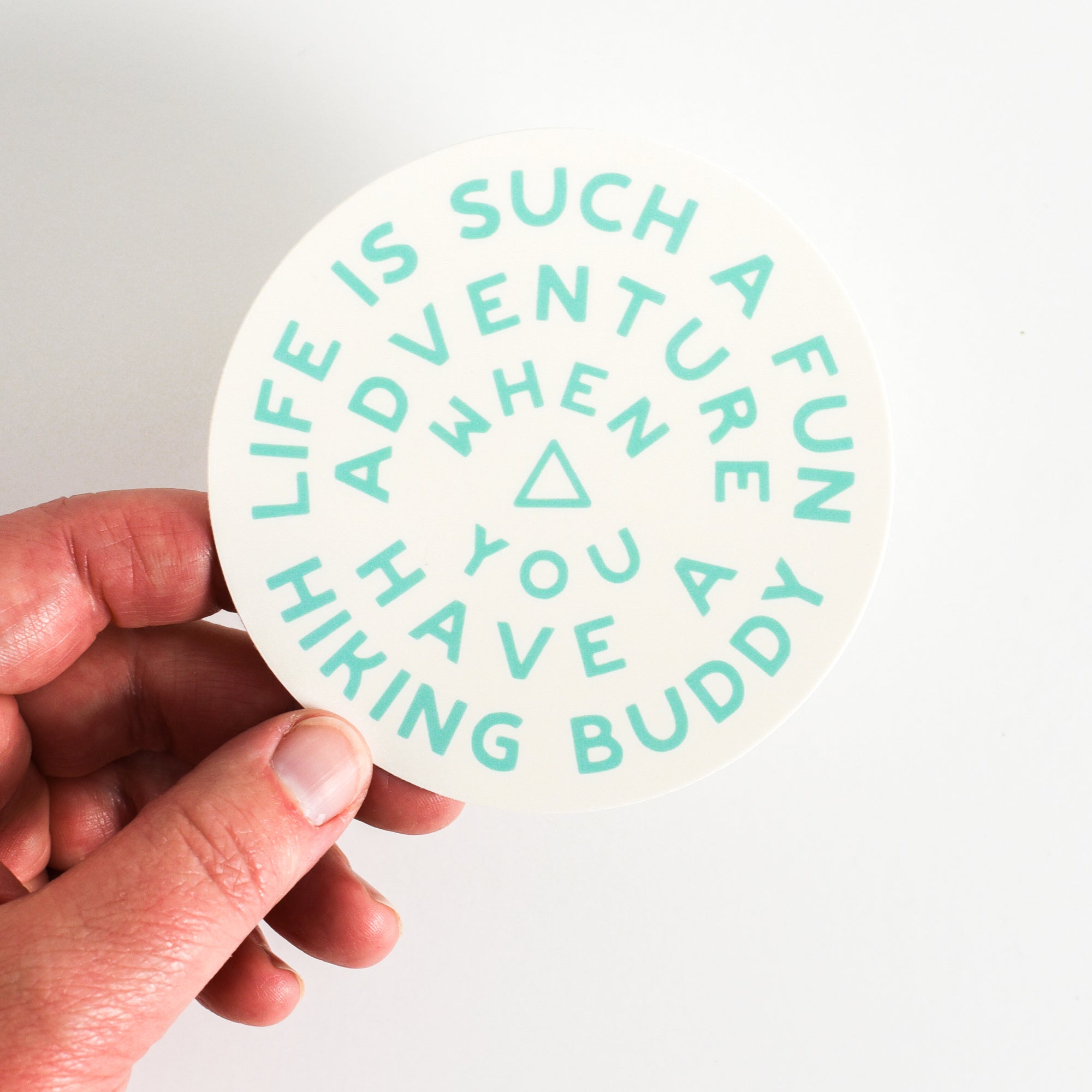 Hike Together Large Sticker - turquoise
