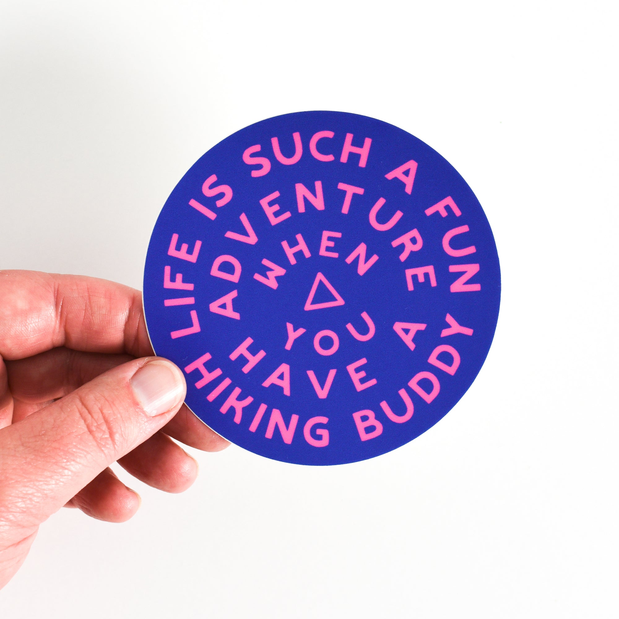 Hike Together Large Sticker - blue