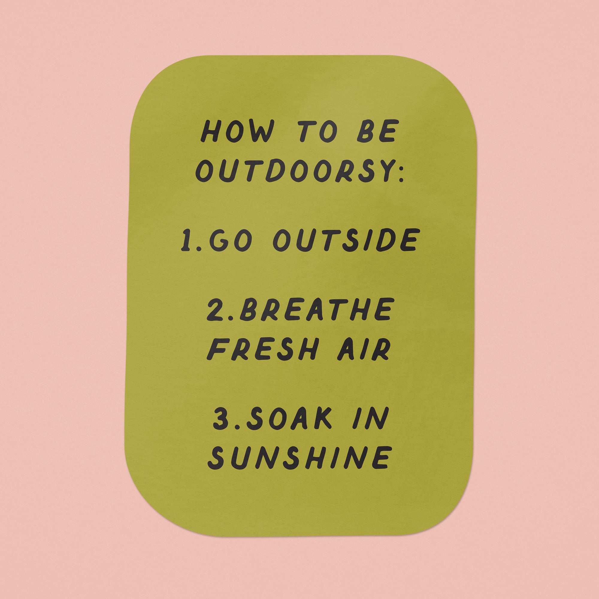 How To Be Outdoorsy Large Sticker