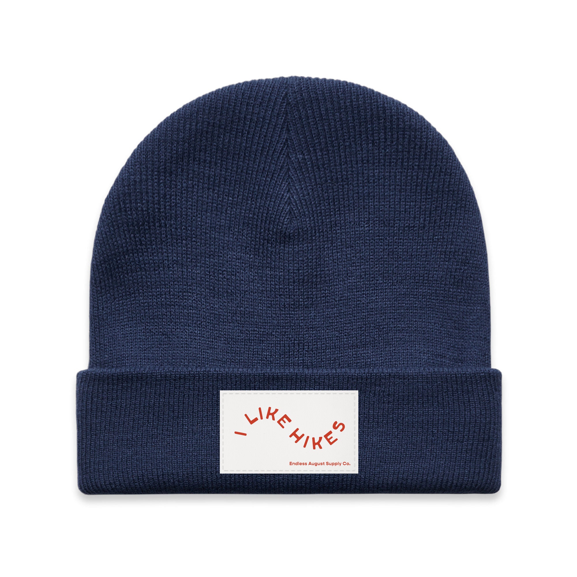 I Like Hikes Cuff Beanie - dark navy