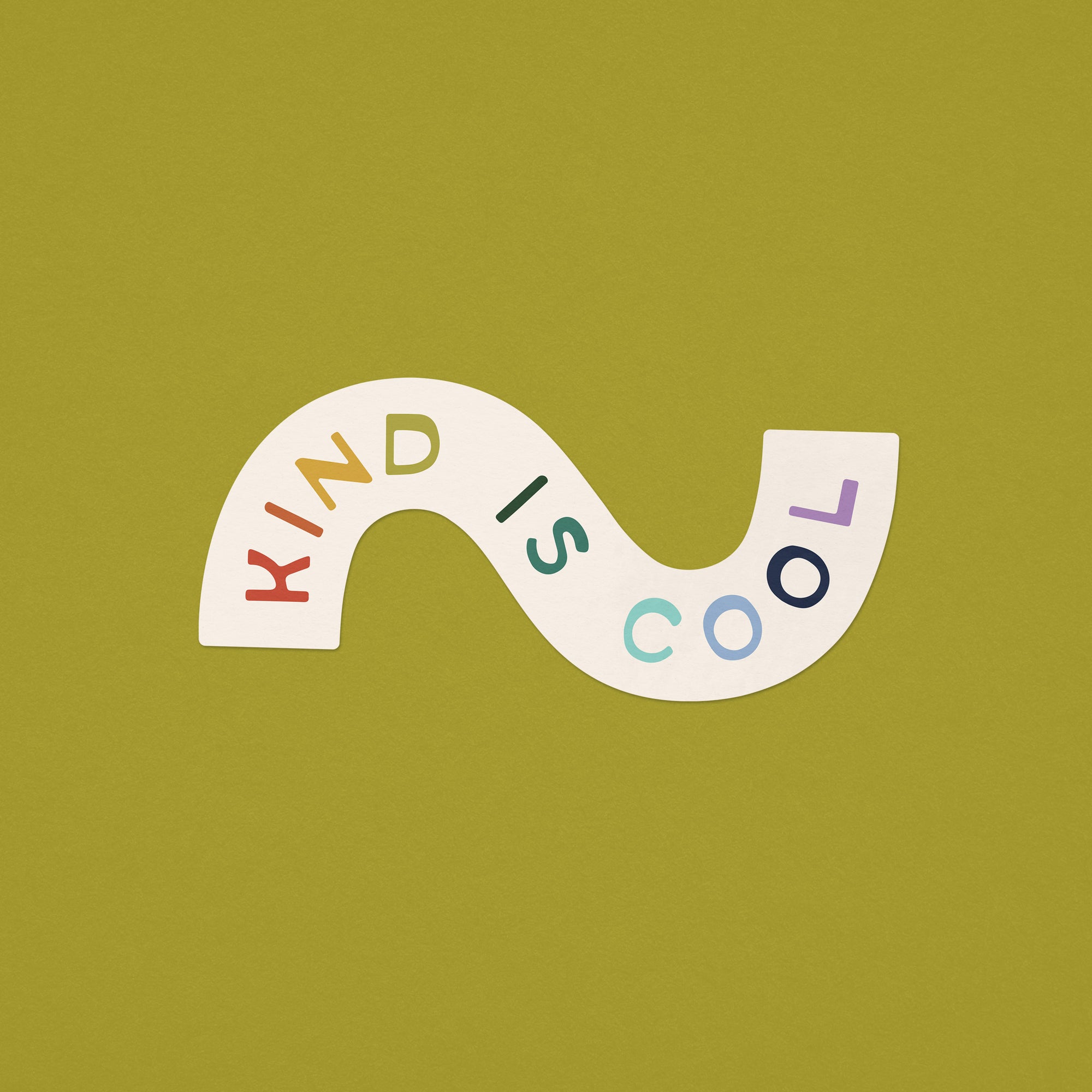 Kind Is Cool Sticker - rainbow