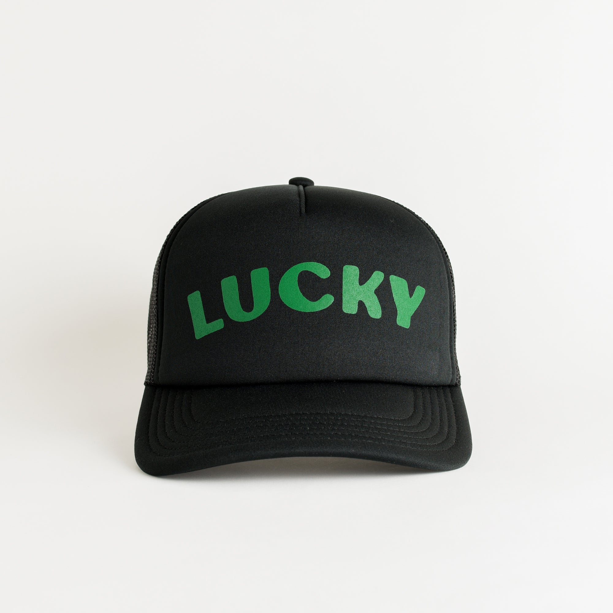 St. Patrick's Day Lucky Recycled Trucker Hat - black