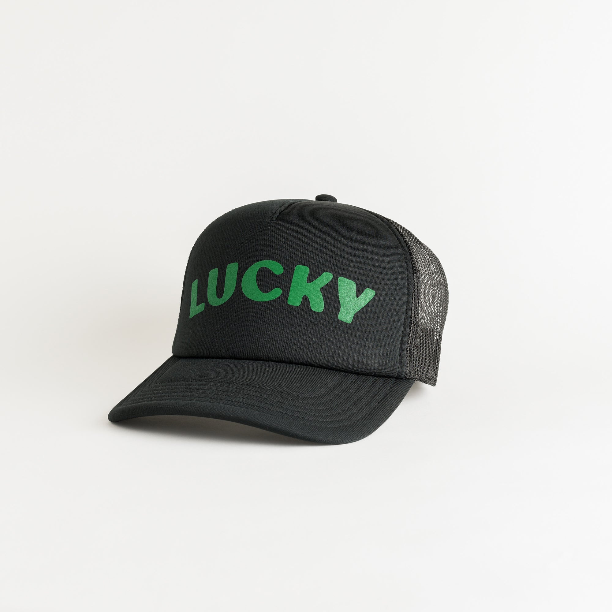 St. Patrick's Day Lucky Recycled Trucker Hat - black