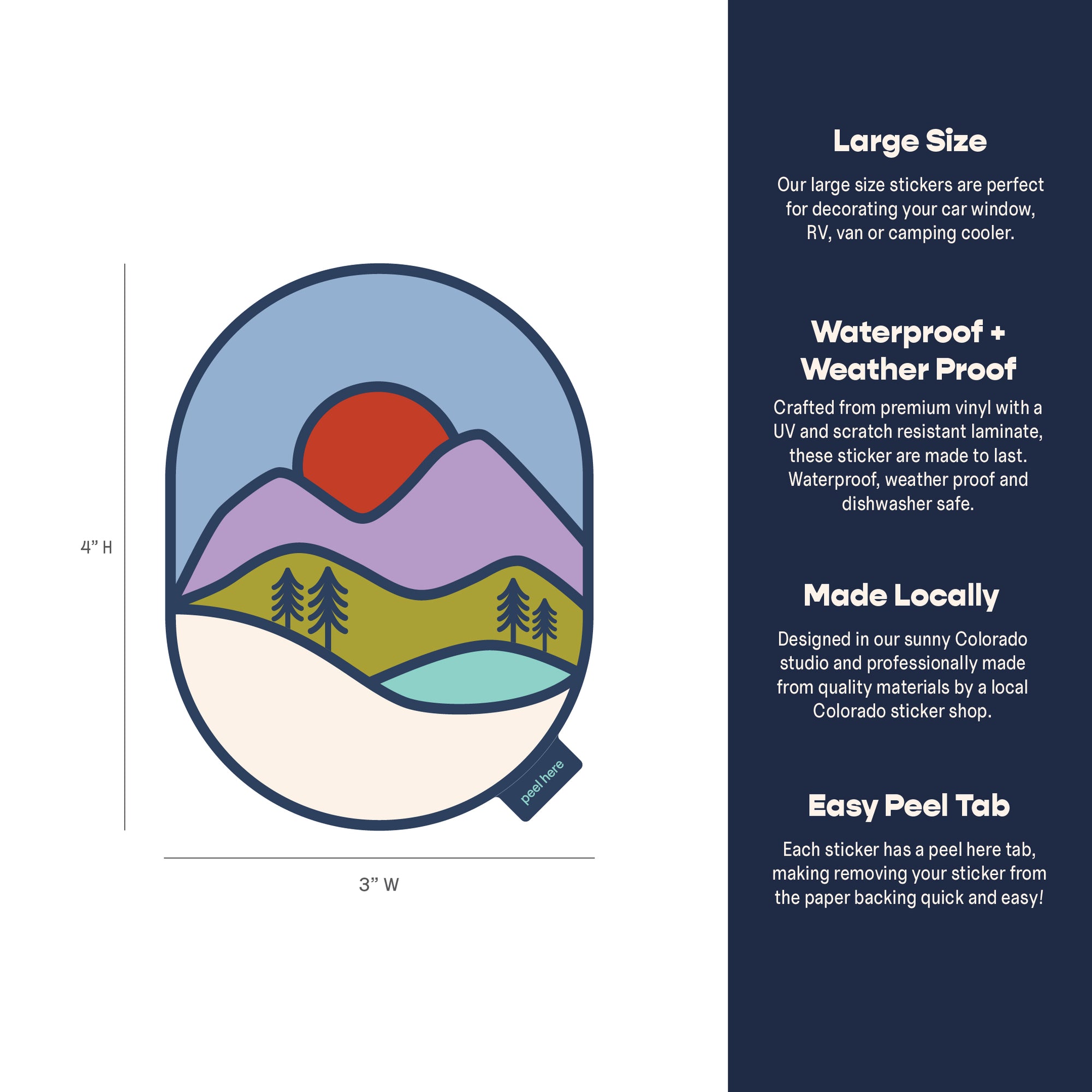 Purple Mountains Large Sticker
