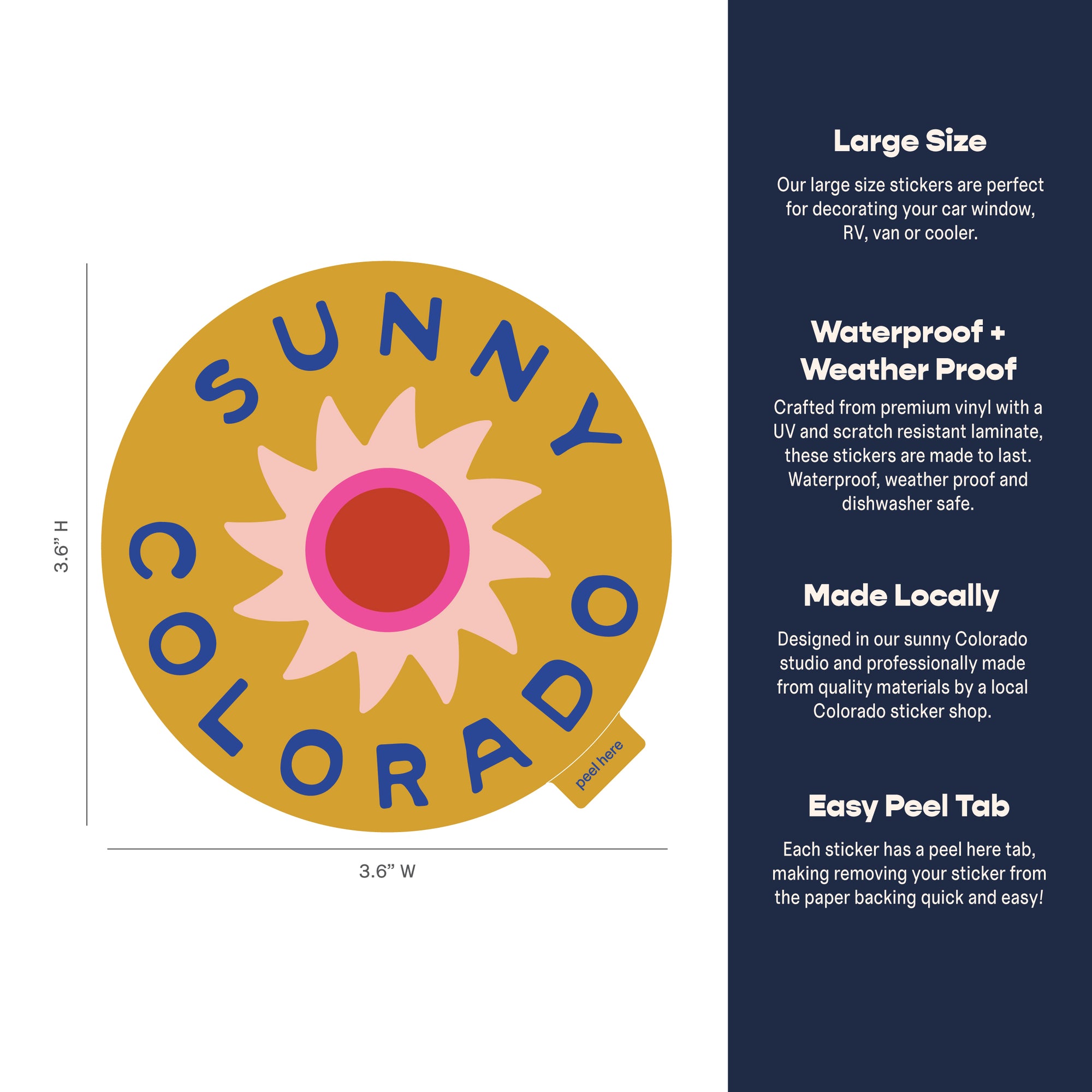 Sunny Colorado Large Sticker