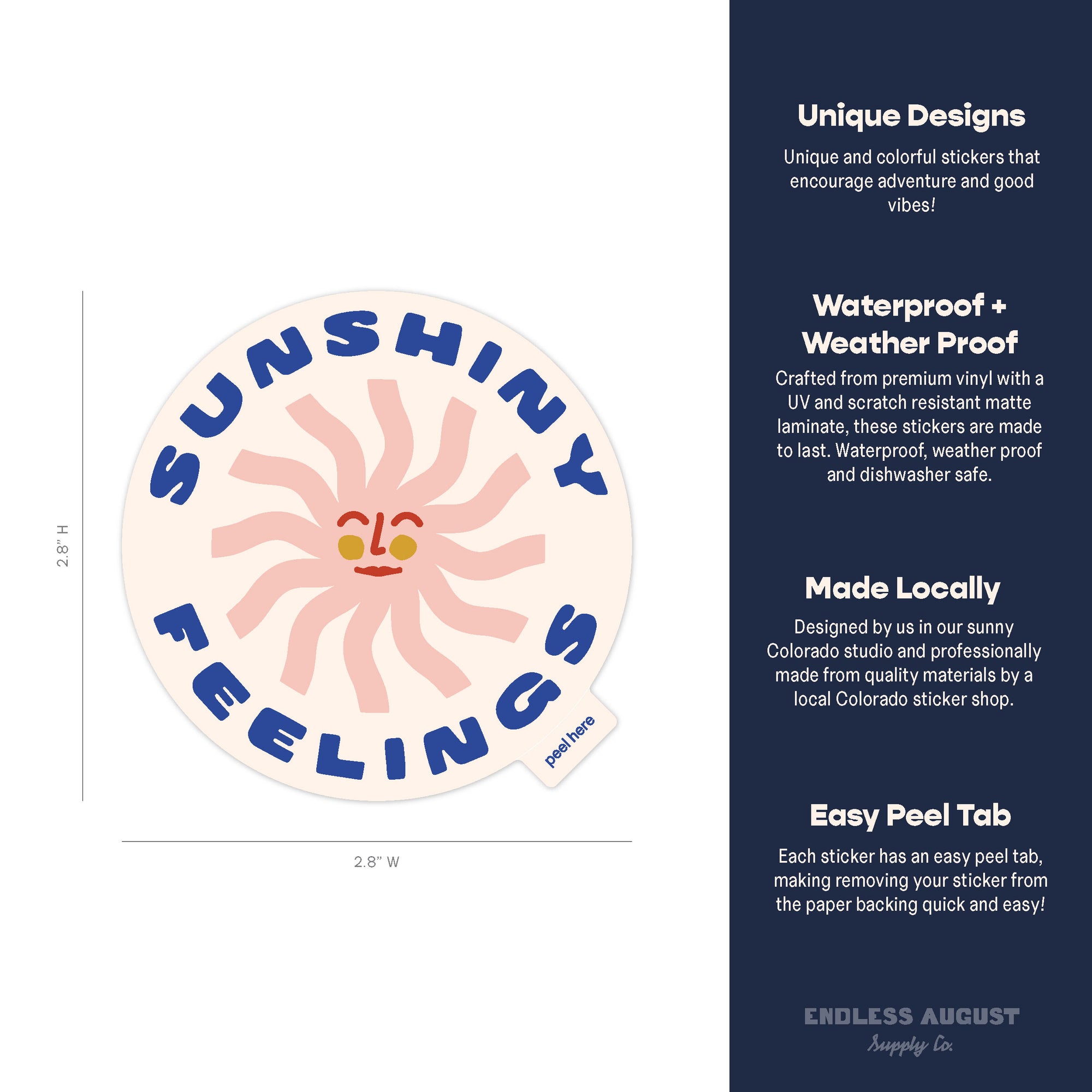 Sunshiny Feelings Sticker - pink
