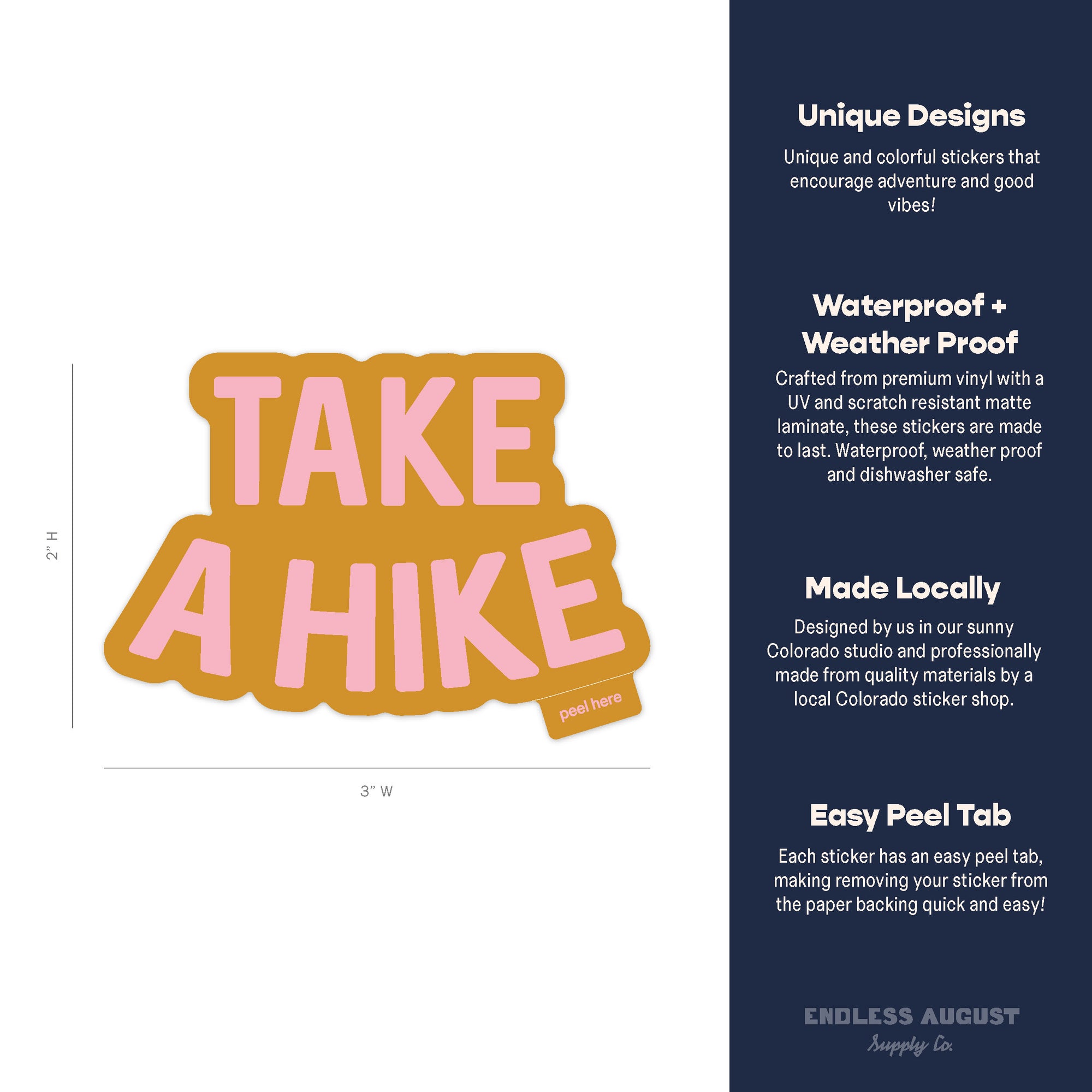 Take a Hike Sticker - orange