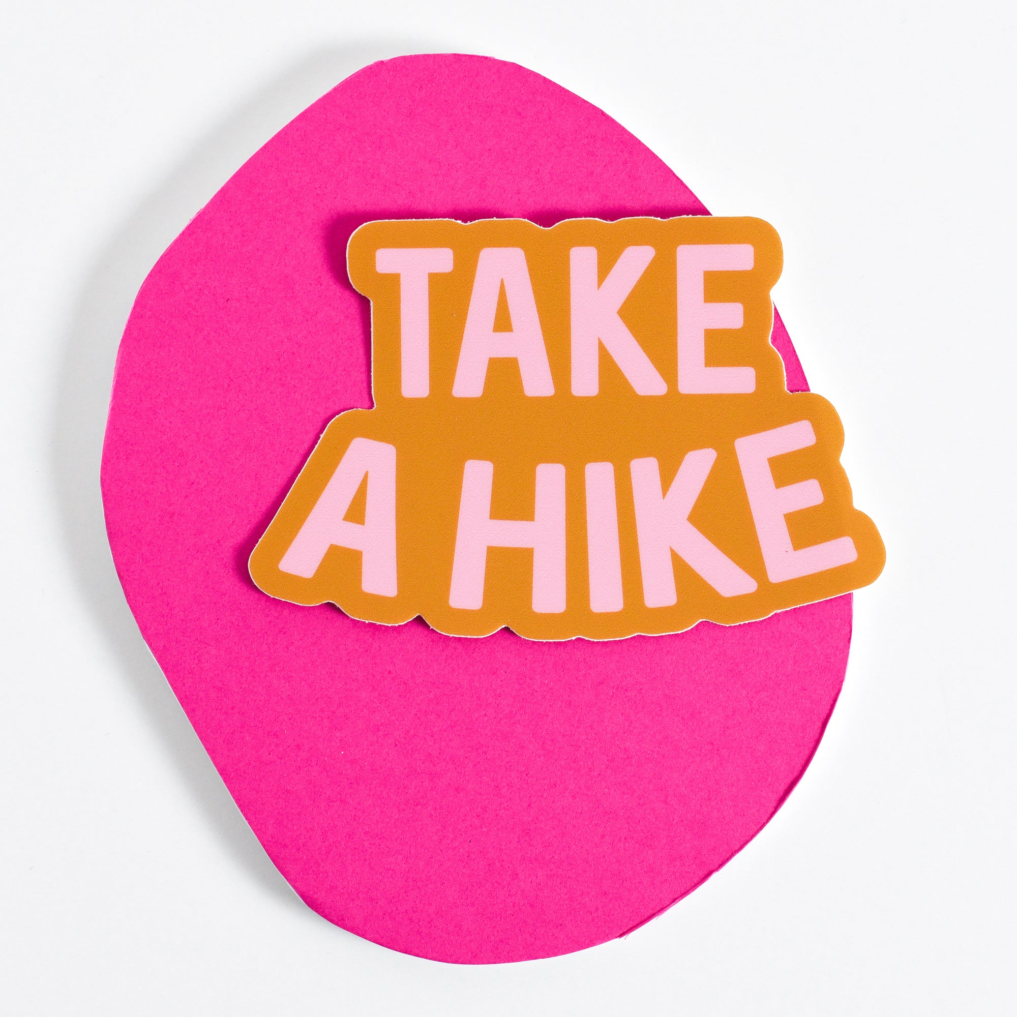 Take A Hike Large Sticker - orange