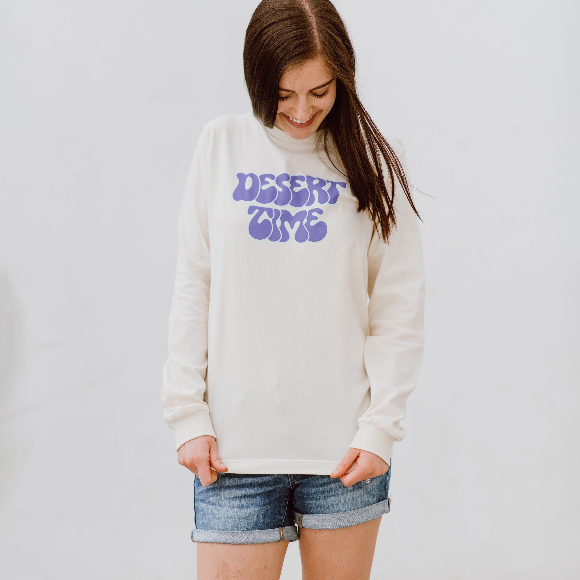 Desert Time Retro Long Sleeve Tee - natural Shirts & Tops August Ink
