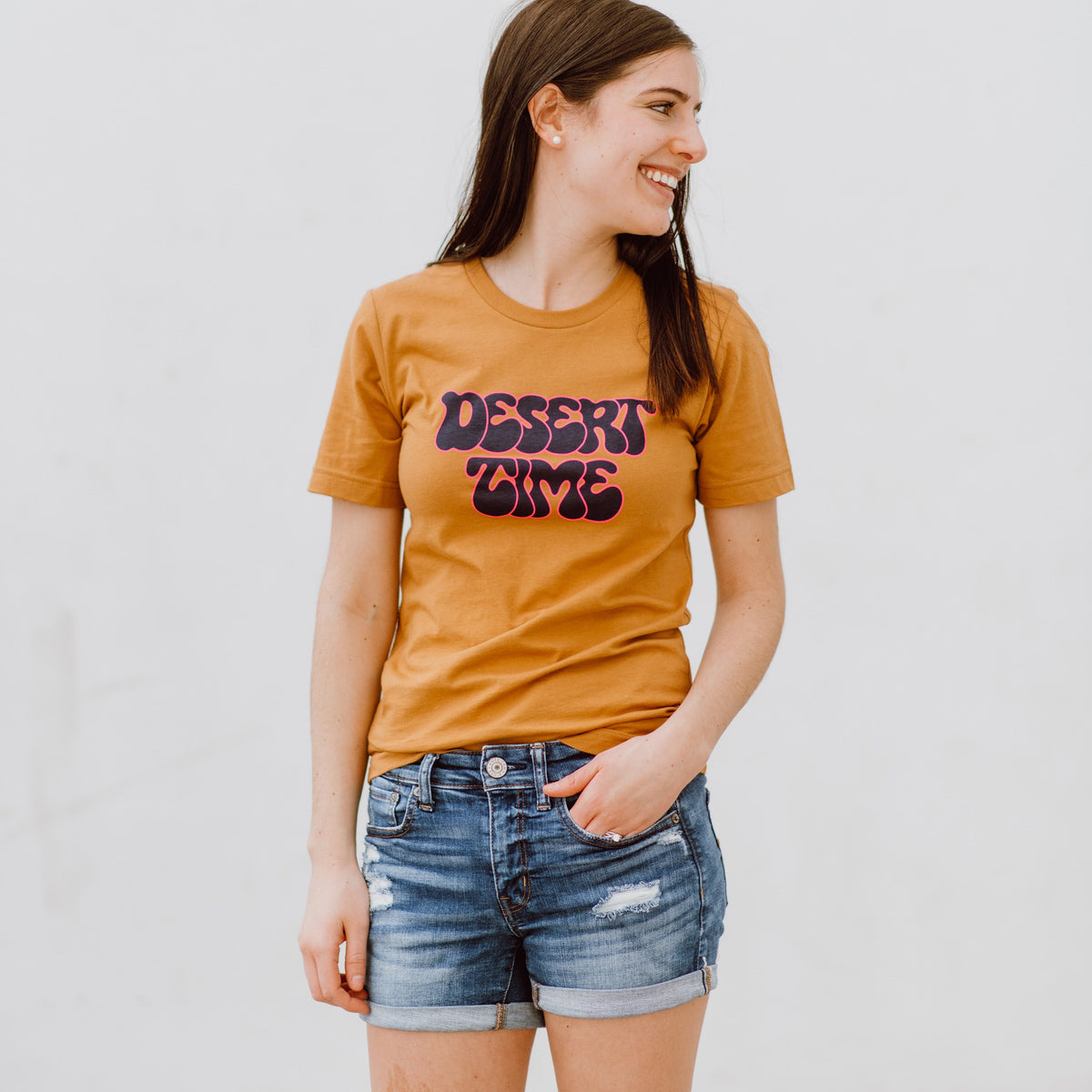 Desert Time Retro Tee - camel Shirts & Tops August Ink