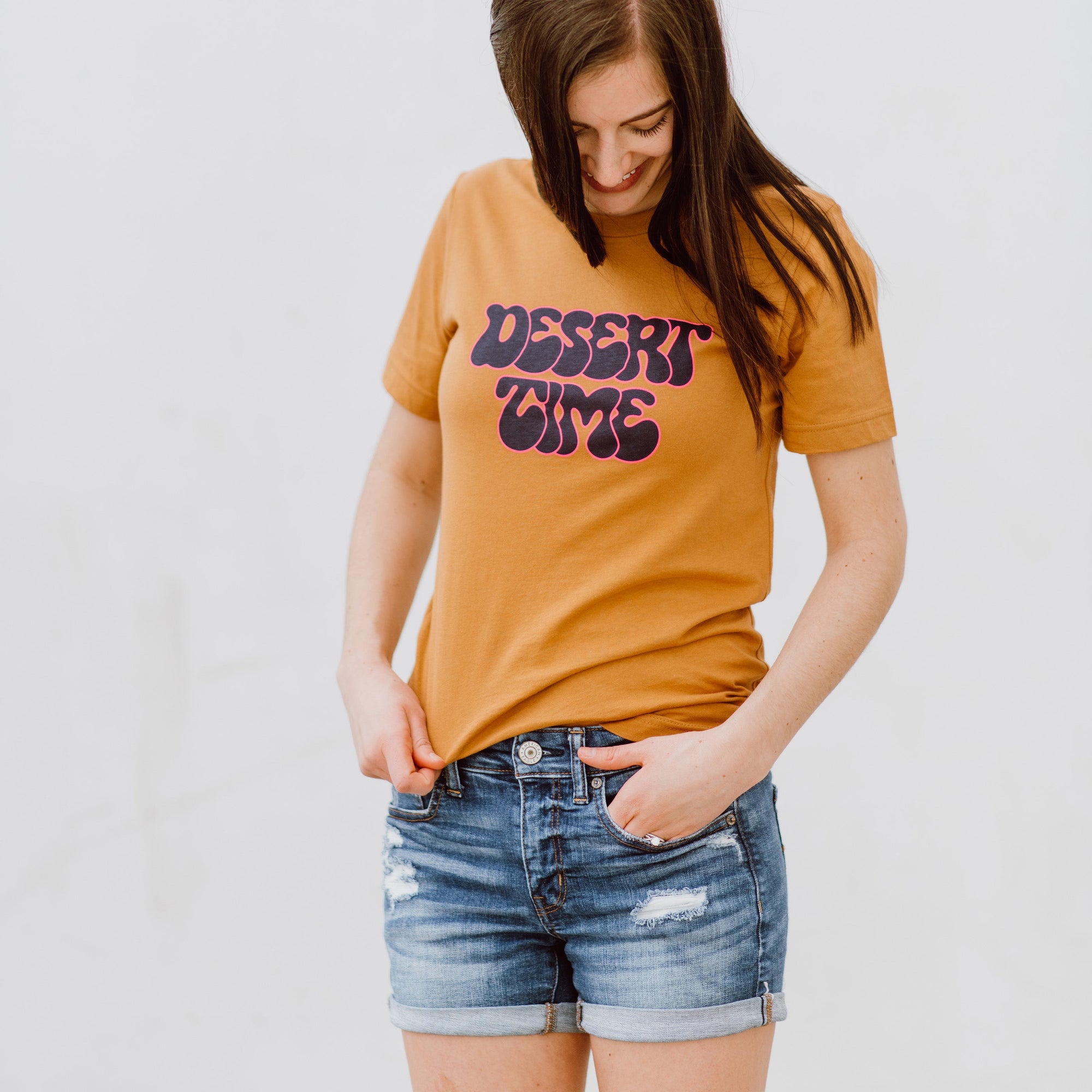 Desert Time Retro Tee - camel Shirts & Tops August Ink