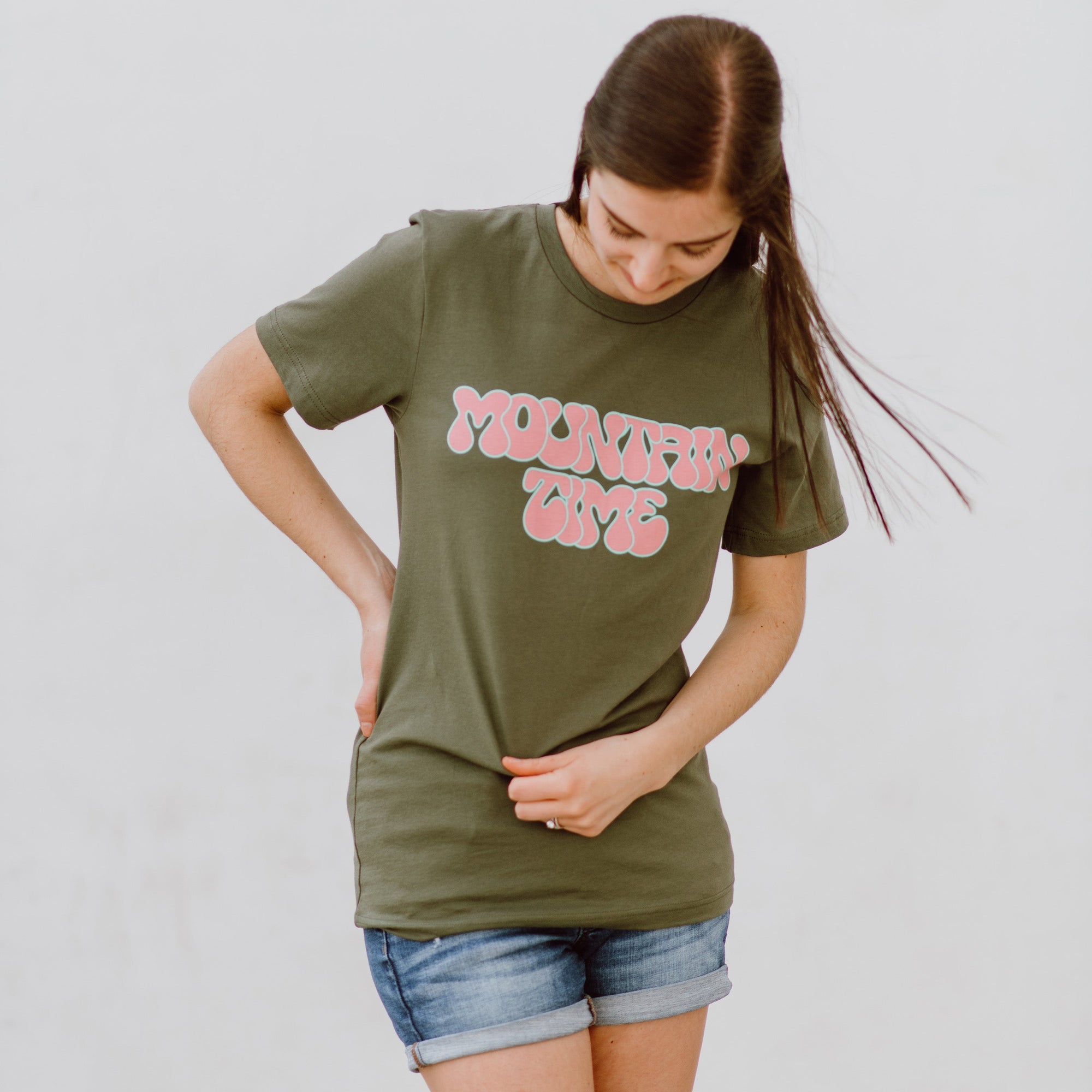 Mountain Time Tee Shirts & Tops August Ink olive XS