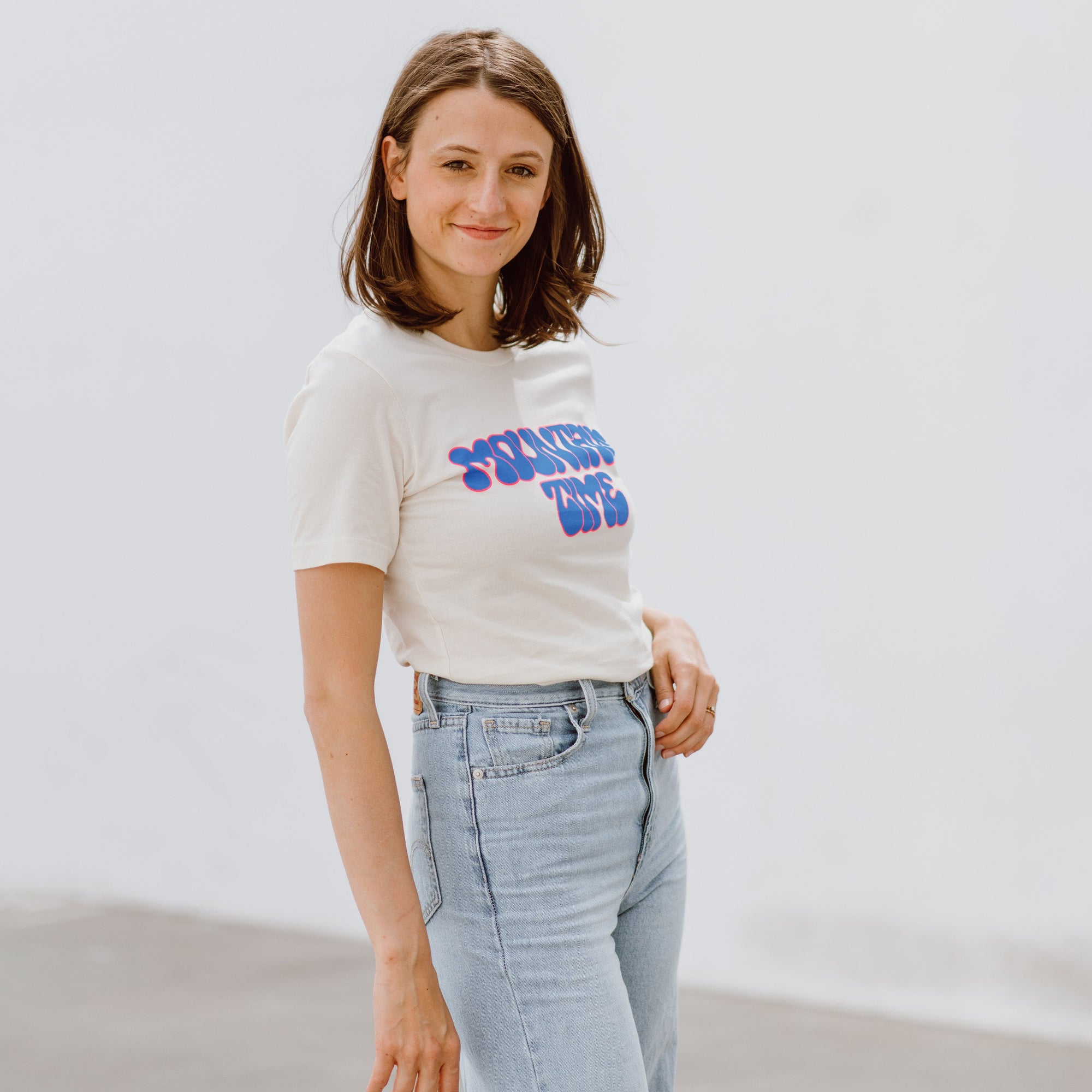 Mountain Time Retro Tee - natural Shirts & Tops August Ink