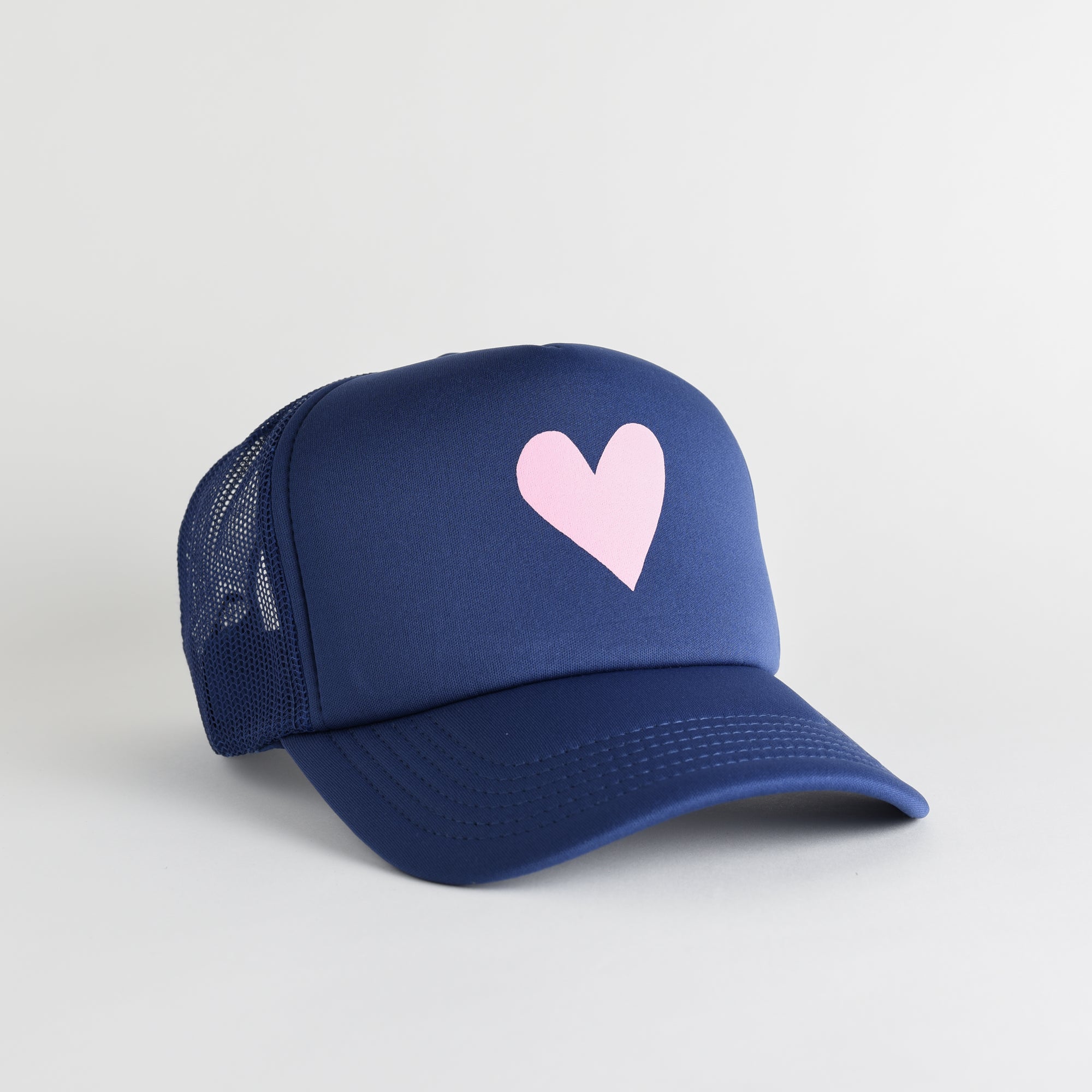 Heart Recycled Trucker Hat - cobalt blue