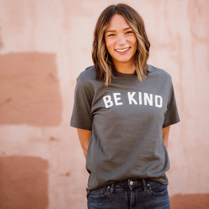 Be Kind Tee - dark grey womens August Ink 