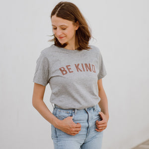 Be Kind Tee womens August Ink heather grey XS 